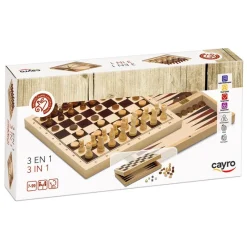 Cayro 3 en 1: ajedrez, damas y backgammon