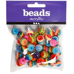 Creativ Company Abalorios de rayas multicolor 12mm. 50gr.