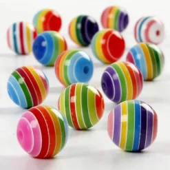 Creativ Company Abalorios de rayas multicolor 12mm. 50gr.