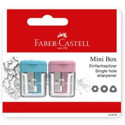 Faber castell Afilalápiz con depósito Mini Box 2 unidades color surtido.