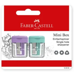Faber castell Afilalápiz con depósito Mini Box 2 unidades color surtido.