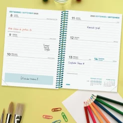 Finocam Agenda espiral cuarto 2025-26 Diva Colors semana vista horizontal 2025-2026