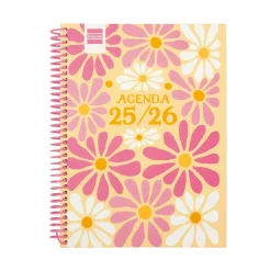 Finocam Agenda espiral cuarto 2025-26 Diva Spring semana vista horizontal 2025-2026