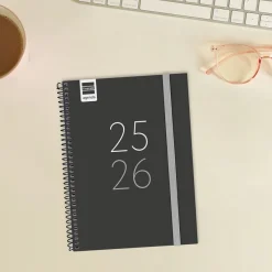 Finocam Agenda espiral cuarto secundaria negro 2025-2026 día página