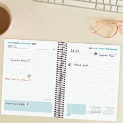 Finocam Agenda espiral cuarto secundaria negro 2025-2026 día página