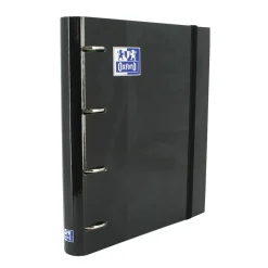 Oxford Archivador Europeanbinder A4 4 anillas 25mm. color negro con recambio de 100 hojas