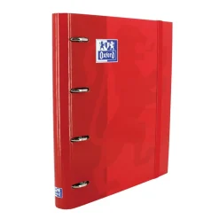 Oxford Archivador Europeanbinder A4 4 anillas 25mm. color rojo con recambio de 100 hojas