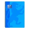 Oxford Bloc A4 azul turquesa cuadro 4mm. tapa plástico 80 hojas