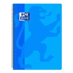 Oxford Bloc A4 azul turquesa cuadro 4mm. tapa plástico 80 hojas