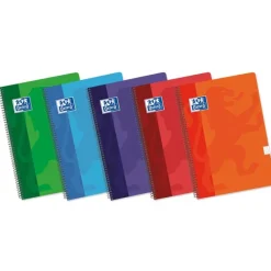 Oxford Bloc A4 cuadro 4mm. 80 hojas tapa blanda colores básicos Classic