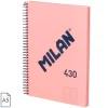 Milan Bloc A5 tapa dura cuadro 5x5mm 80 hojas rosa serie 1918
