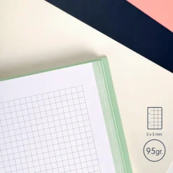 Milan Bloc A5 tapa dura cuadro 5x5mm 80 hojas rosa serie 1918