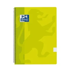 Oxford Bloc A4 verde lima cuadro 4mm. tapa plástico 80 hojas