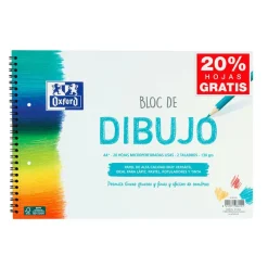 Oxford Bloc de dibujo A4 plus liso 2 taladros 20 hojas 130gr.