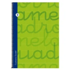 Lamela Bloc folio cuadrovía 3mm 80 hojas tapa extra dura verde