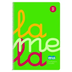 Lamela Bloc folio cuadrovía 3mm. 80 hojas tapa polipropileno verde flúor