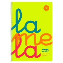 Lamela Bloc folio cuadrovía 3mm. 80 hojas tapa polipropileno amarillo flúor