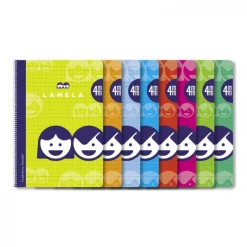 Lamela Bloc folio cuadrovía 4mm. 80 hojas tapa blanda colores surtidos