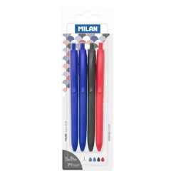 Milan Bolígrafo P1 Touch 2 tinta azul, 1 negra y 1 roja