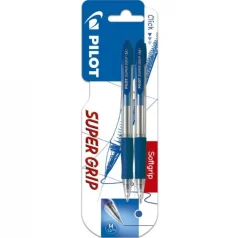 Pilot Bolígrafo Super Grip tinta azul 2 unidades