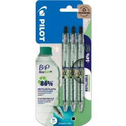 Pilot Bolígrafo tinta negra 3 unidades B2P Ecoball