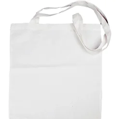 Creativ Company Bolsa de tela algodón blanco con asa 38x42cm