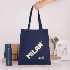 Milan Bolsa de tela tote bag color azul marino serie 1918