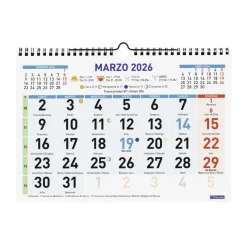 Finocam Calendario pared color 2026 números grandes
