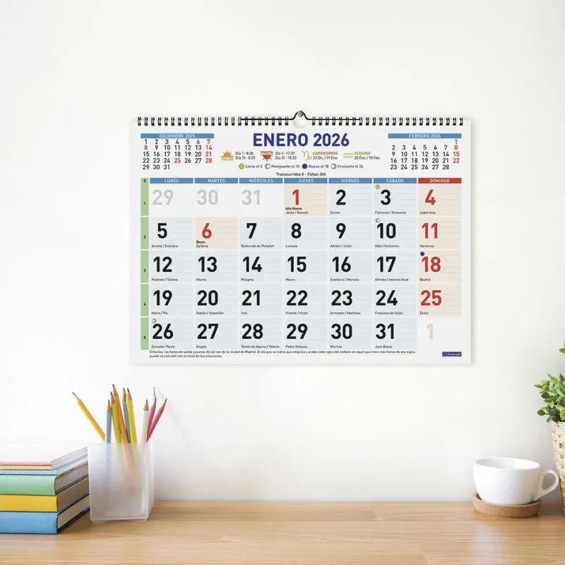 Finocam Calendario pared color mixto L 2026