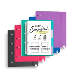 Carchivo Carpebloc A4 4 anillas 35mm. PP foam con recambio de 100 hojas color verde