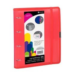 Carchivo Carpebloc folio rojo 4 anillas 35mm. PP Dune XXL con recambio