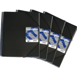 Grafoplas Carpeta A4 30 fundas color negro opaco Maxiplás