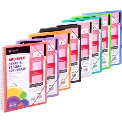 Carchivo Carpeta A4 con 30 fundas Archivex PP colores surtidos