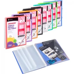 Carchivo Carpeta A4 con 60 fundas Archivex PP colores surtidos