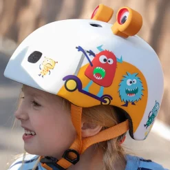 Micro Casco monstruos 3D talla M con Led trasera