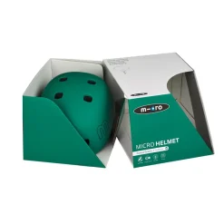 Micro Casco verde talla M luz Led