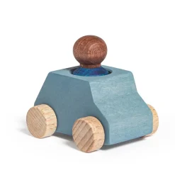 Lubulona Coche madera gris Lubu con figura azul