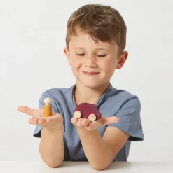 Lubulona Coche madera morado Lubu con figura naranja