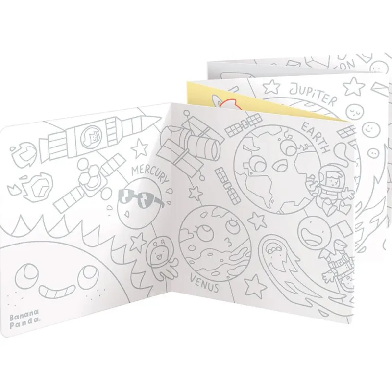 Banana Panda Colorea y aprende con el espacio, cuadernos para colorear extra largos