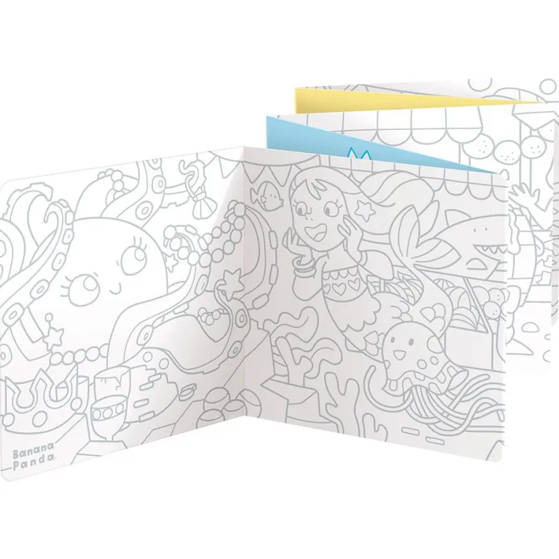 Banana Panda Colorea y aprende con sirenas, cuadernos para colorear extra largos