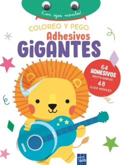 Coloreo y pego adhesivos gigantes. León