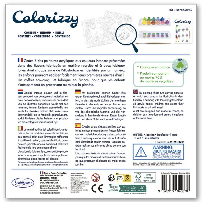 Sentosphere Colorizzy unicornios pintar por números