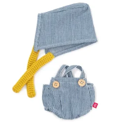 Miniland Conjunto mono rayas con gorro 21cm