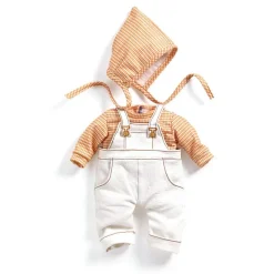 Djeco Conjunto peto blanco con camisa y gorro a rombos 32cm.