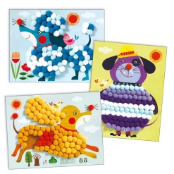 Djeco Crea con pompones Perros para acariciar