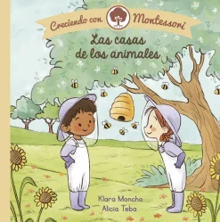 Creciendo con Montessori. Libro de cartón - Las casas de los animales