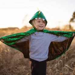 Great Pretenders Disfraz capa dragón verde metalizado 2-3 años