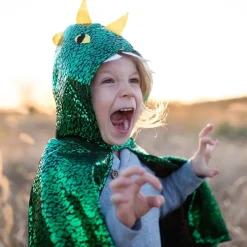 Great Pretenders Disfraz capa dragón verde metalizado 2-3 años