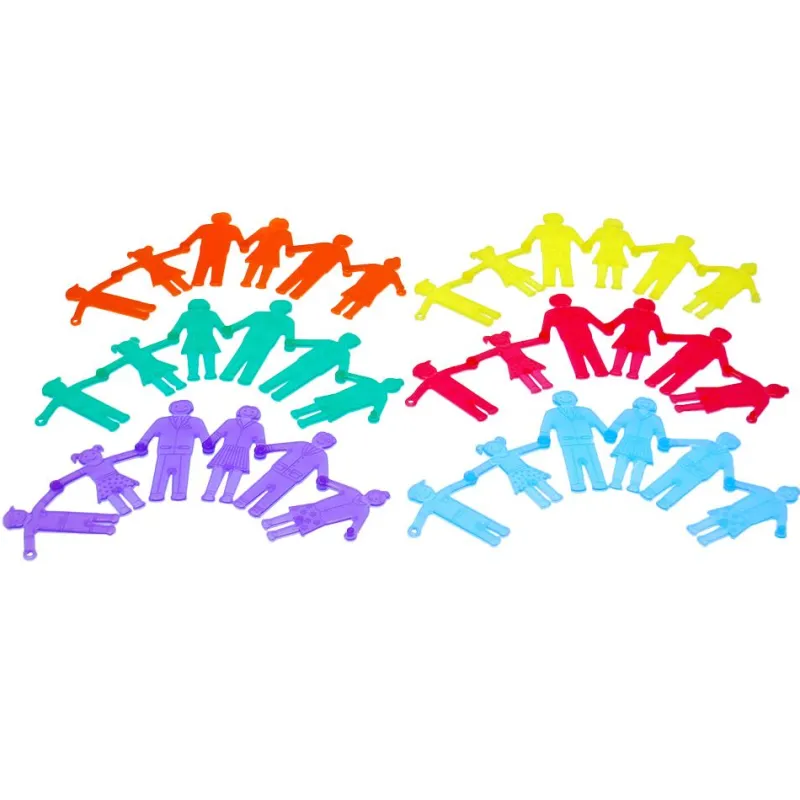 Tickit Figuras personas de colores translúcidos de silicona 36 piezas