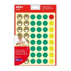 Apli Gomets redondos caras 12 láminas